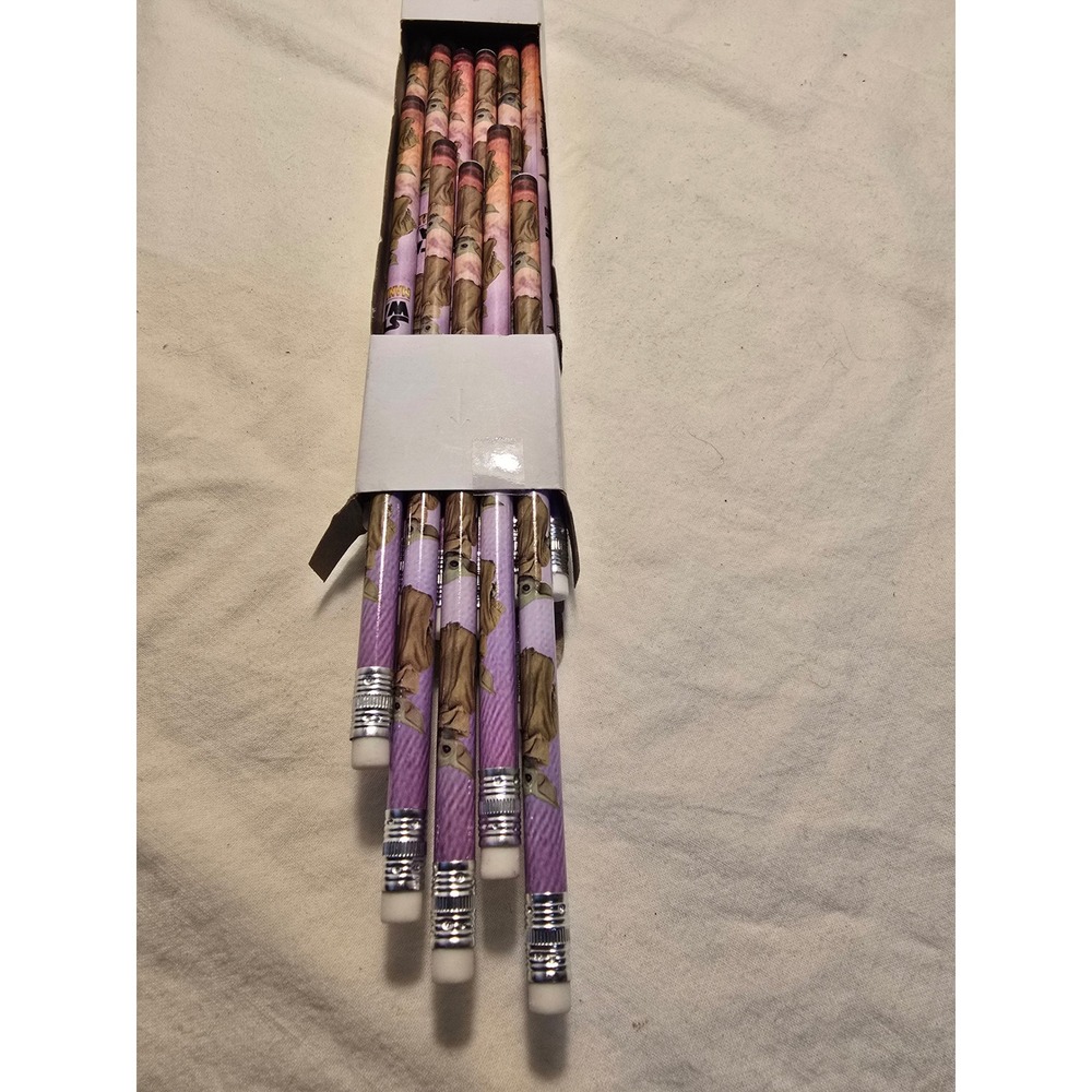 Star Wars The Mandalorian Baby Yoda Grogu Pencils Purple Set of 16 /0566